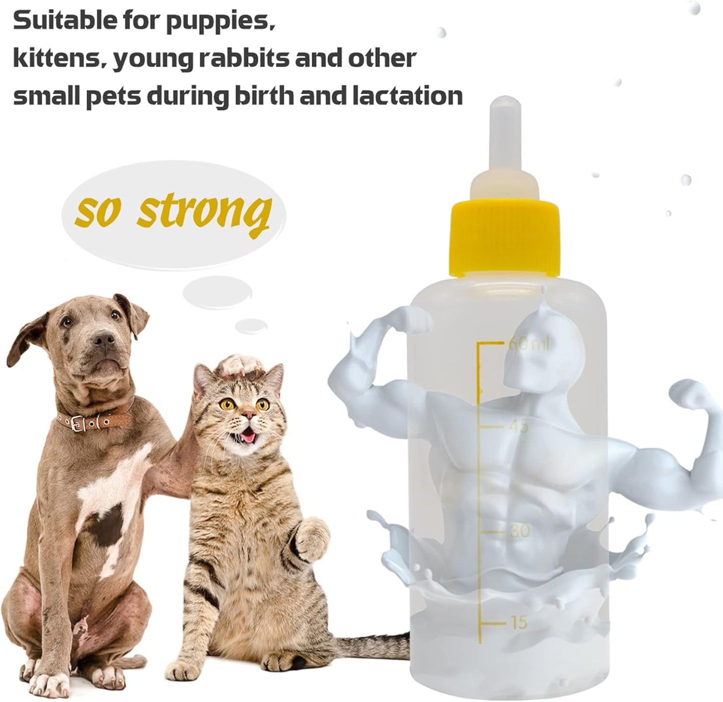 Puppy Kitten Bottle for Nursing, Newborn Baby Dog Cat Rabbit Feeding B