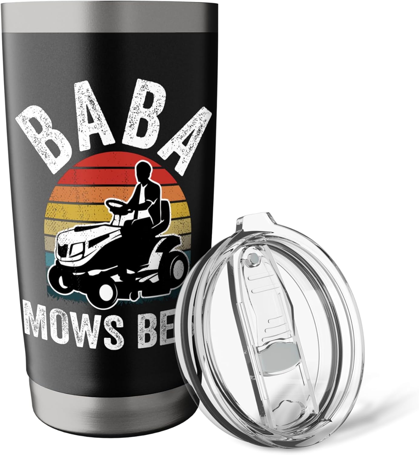 Baba Mows Best Funny Gardener Lawn Care Father's Day Stainless Steel Insulated Tumbler