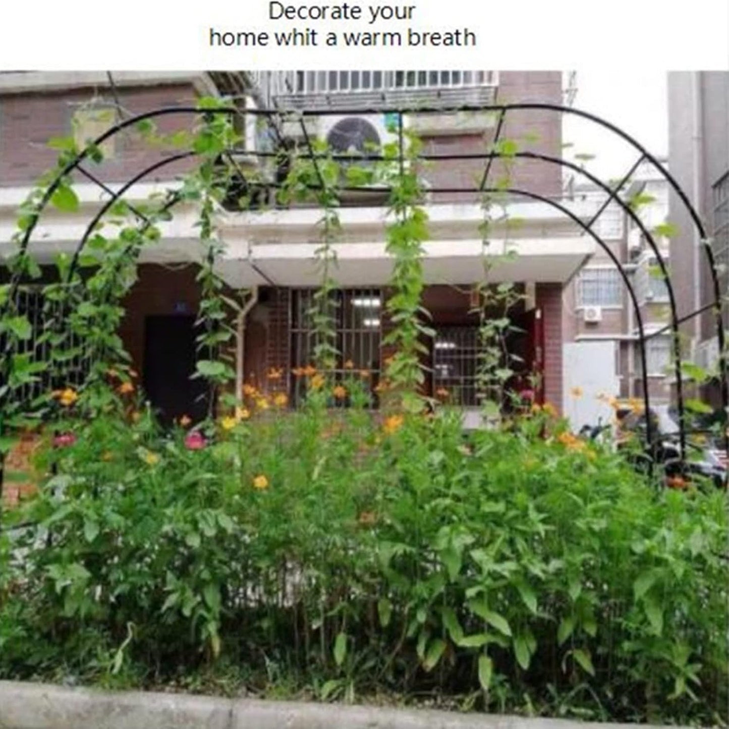 Black Metal Garden Arch - Rose Climbing Trellis for Outdoor Plants, Wedding Decor, 2x2.3m Arbor Support for Flowers and Vines in Lawn & Backyard