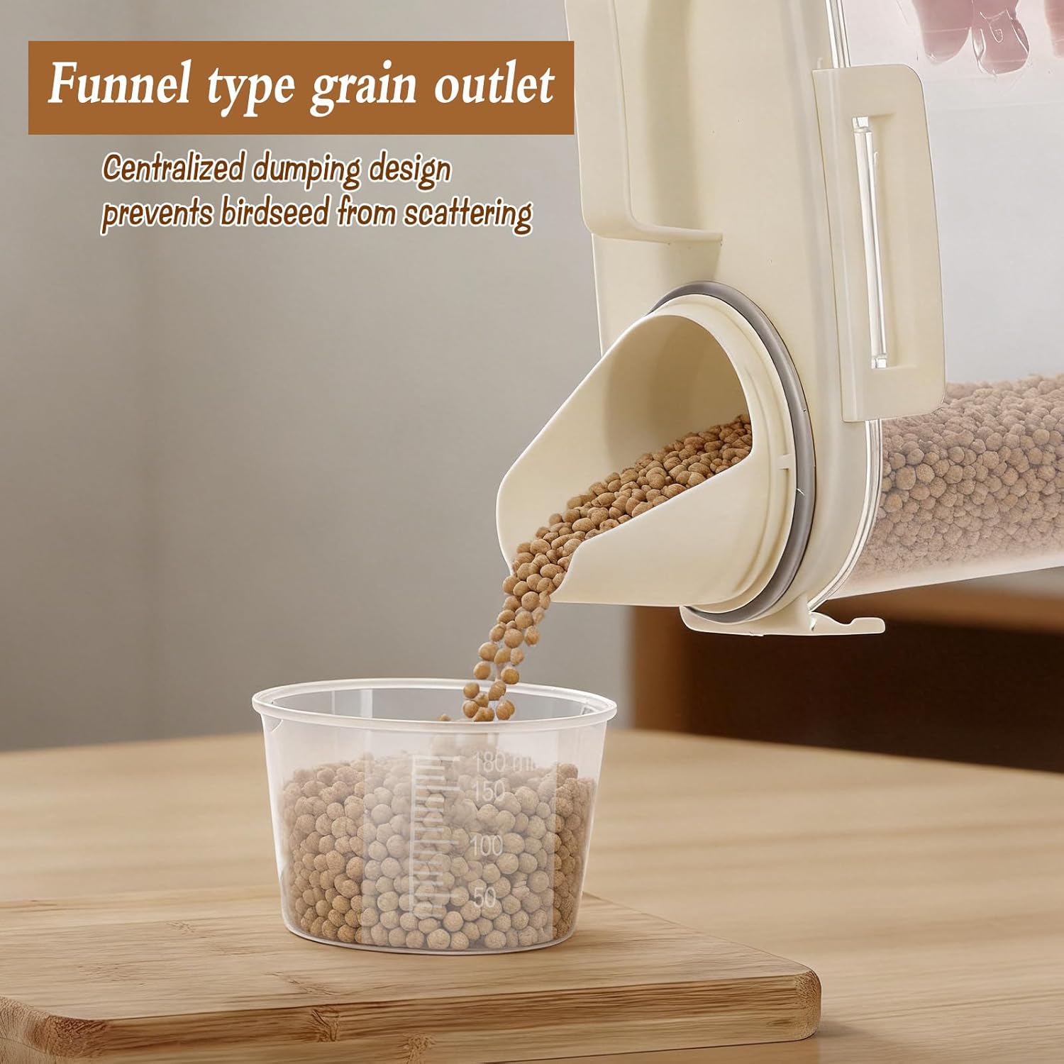 2 Pcs 3.17 Qt/3 L Bird Seed Storage Container Airtight- Portable Plast