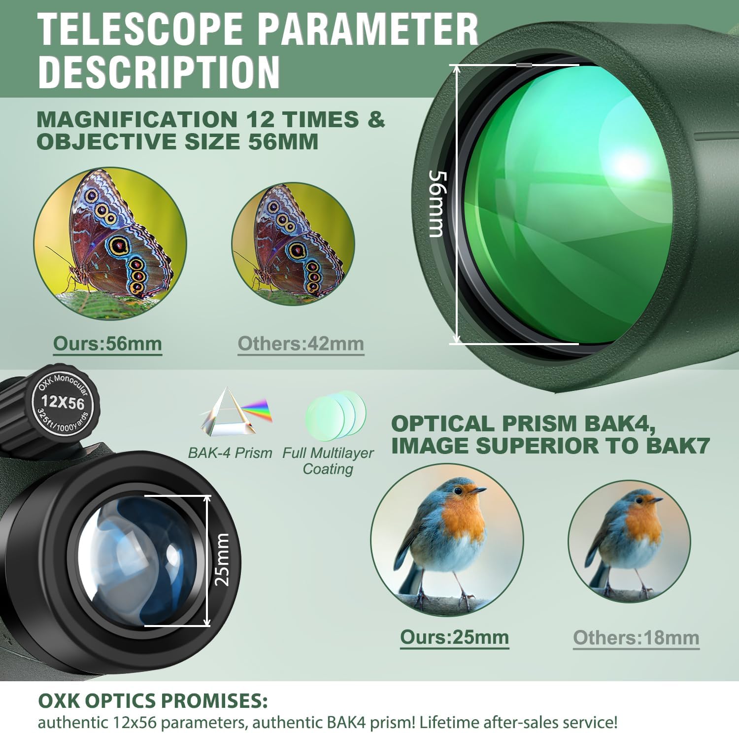 12x56 High Power Monocular Telescope for Adults | Comes with Smartphon