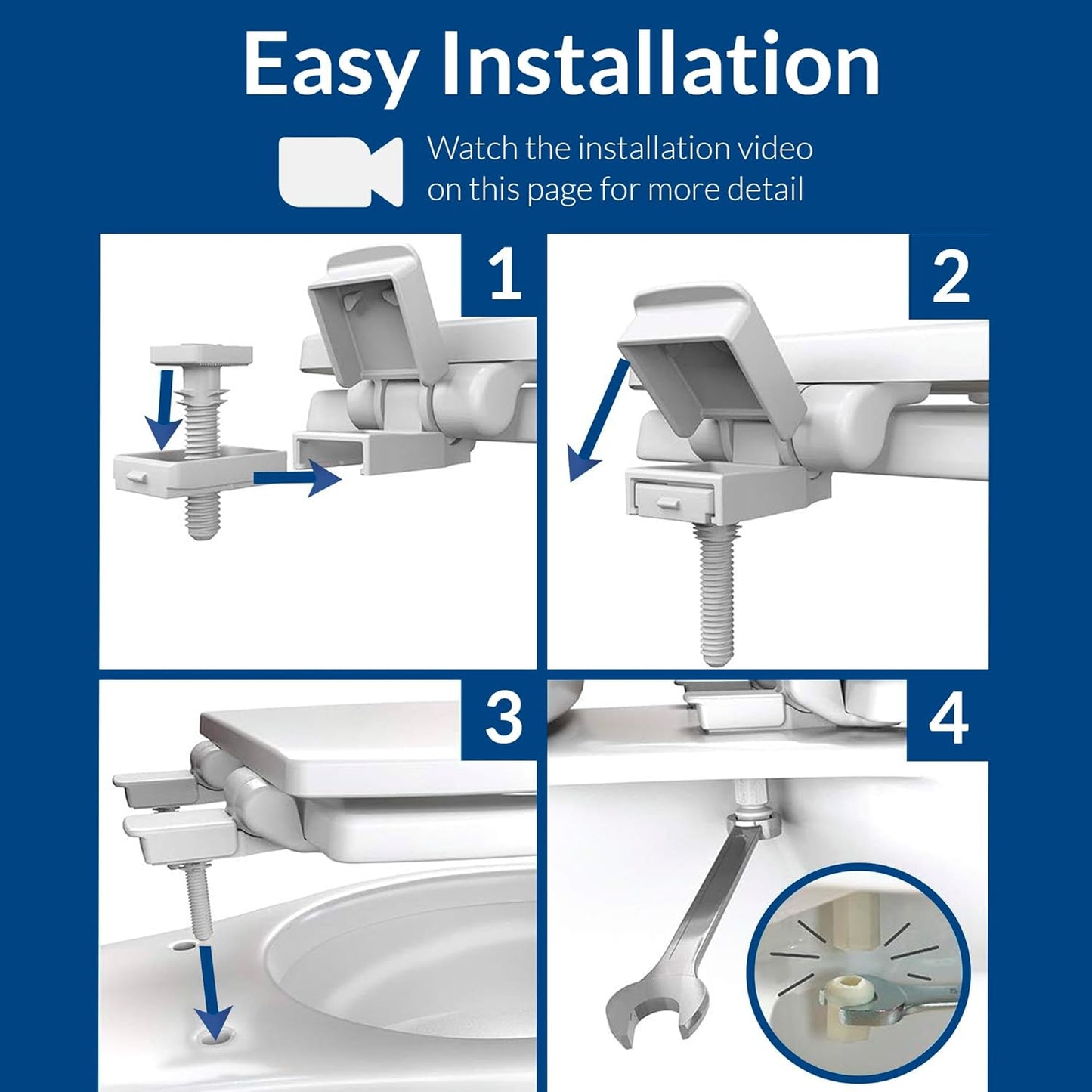 Mayfair Cassel Slow Close Toilet Seat, Easy Clean, Non Slip Premium Wo