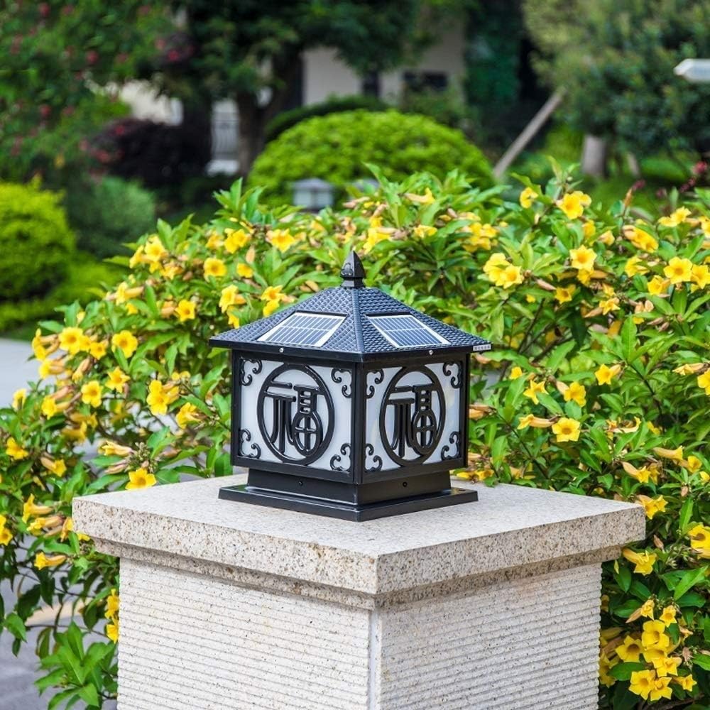 Post Lights Outdoor Vintage Solar Light Outdoor Garden Light Column Headlight Wall Light Home Garden Villa Rural Waterproof Led Door Light Retro Industrial Street Pillar Post Porch Patio