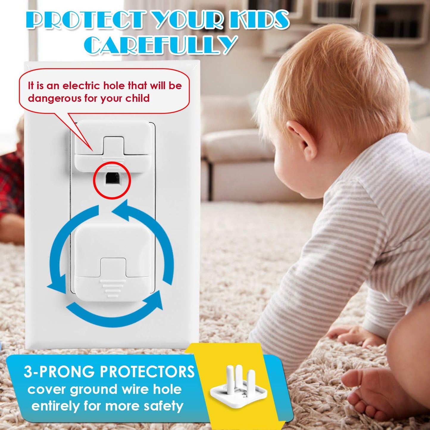 Outlet Covers Babepai 38-Pack White Child Proof Electrical Protector S