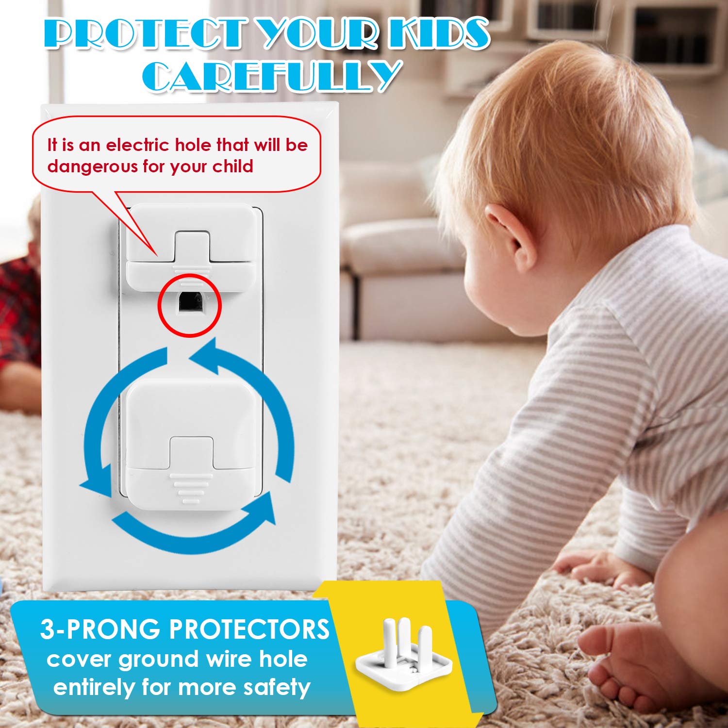 Outlet Covers Babepai 38-Pack White Child Proof Electrical Protector S