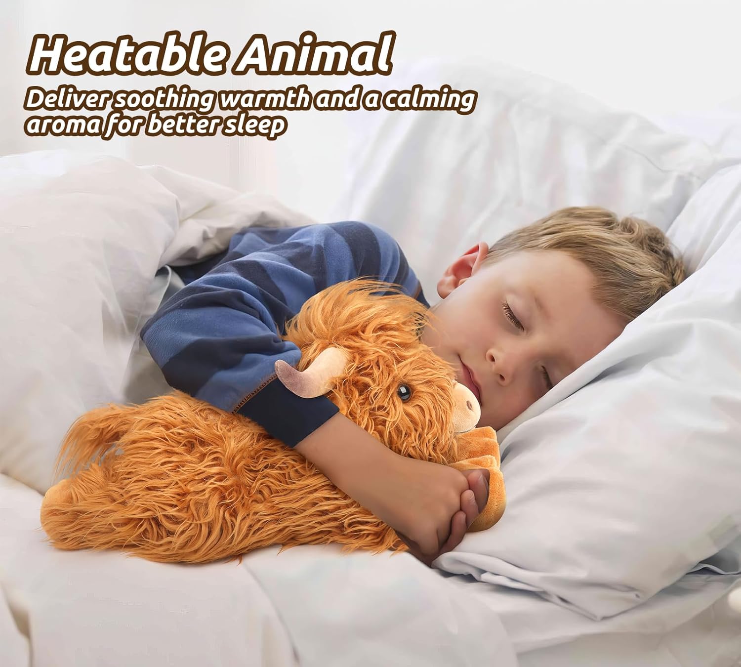Highland Cow Stuffed Animals, Microwavable Stuffed Animals Heating Pad