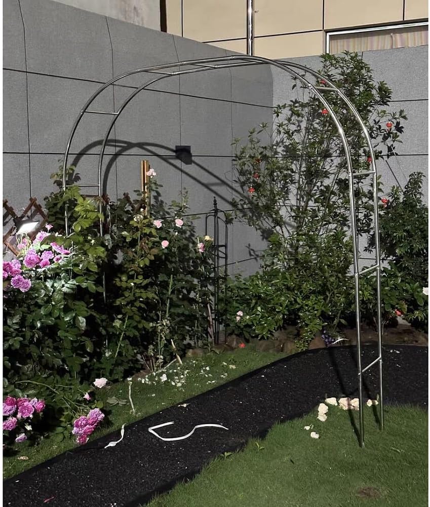 Stainless Steel Wedding Arch - Metal Garden Arbor Trellis for Climbing Plants, Indoor/Outdoor Patio Decoration, Easy Assembly, Perfect for Bridal Parties & Events