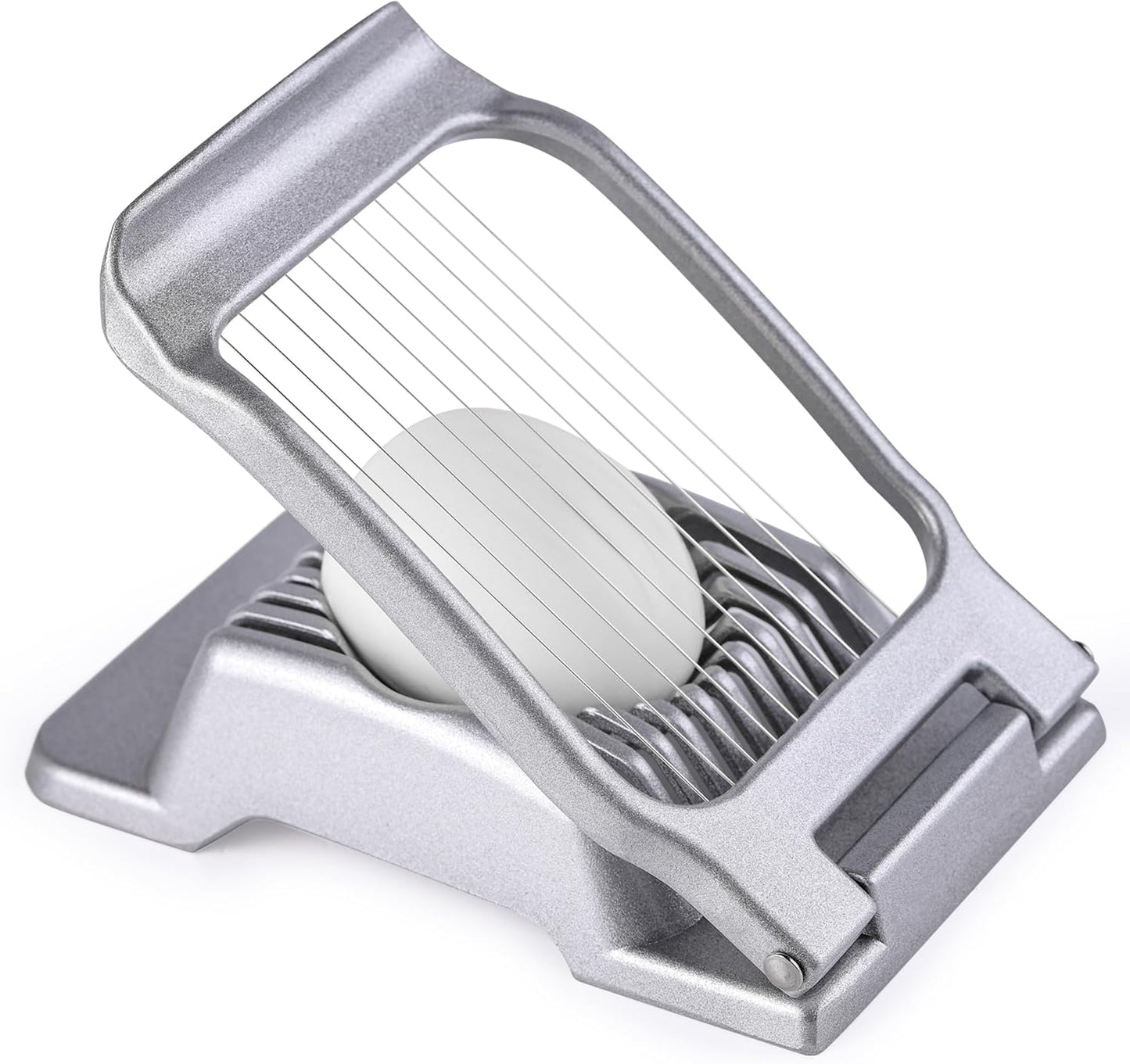 Yuzxaun Egg Slicer for Hard Boiled Eggs, Stainless Steel Wire, Heavy Duty Aluminium Egg Cutter Dishwasher Safe for Egg Strawberry Soft Fruit, Sliver