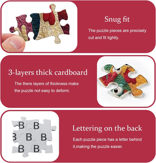 Chicken Puzzles for Adults 1000 Piece, PICKFORU Funny Chicken Jigsaw P
