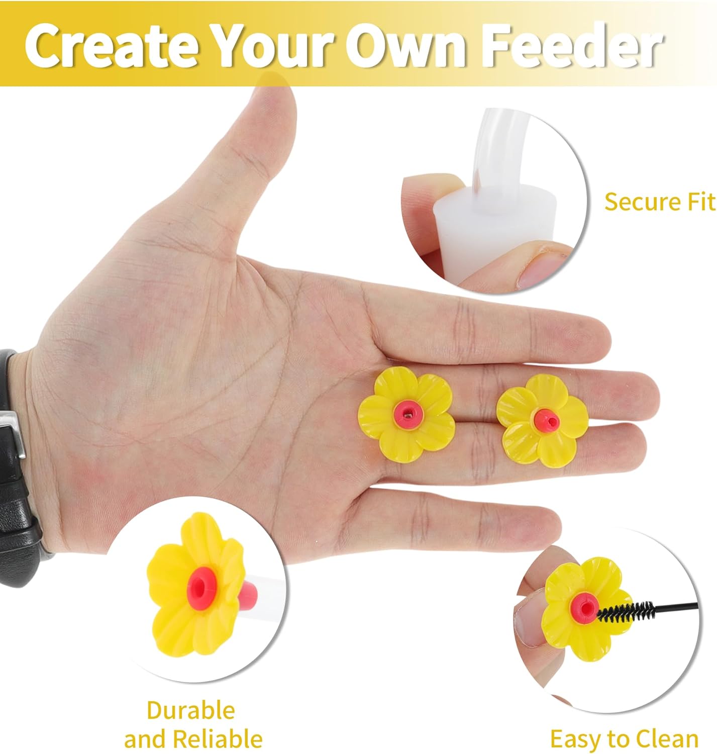 Hummingbird Feeder Parts, Flower L-Shaped Hummingbird Feeder, Replacem