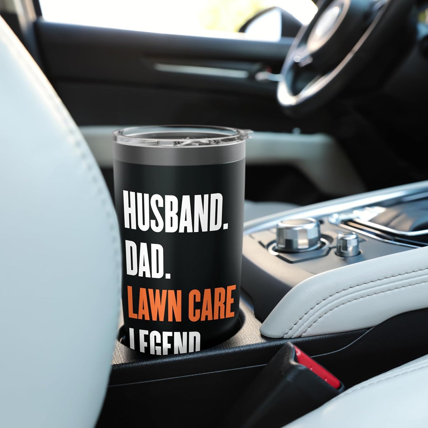 Funny Men Mowing Husband Dad Lawn Care Legend Yard Ar Stainless Steel Insulated Tumbler