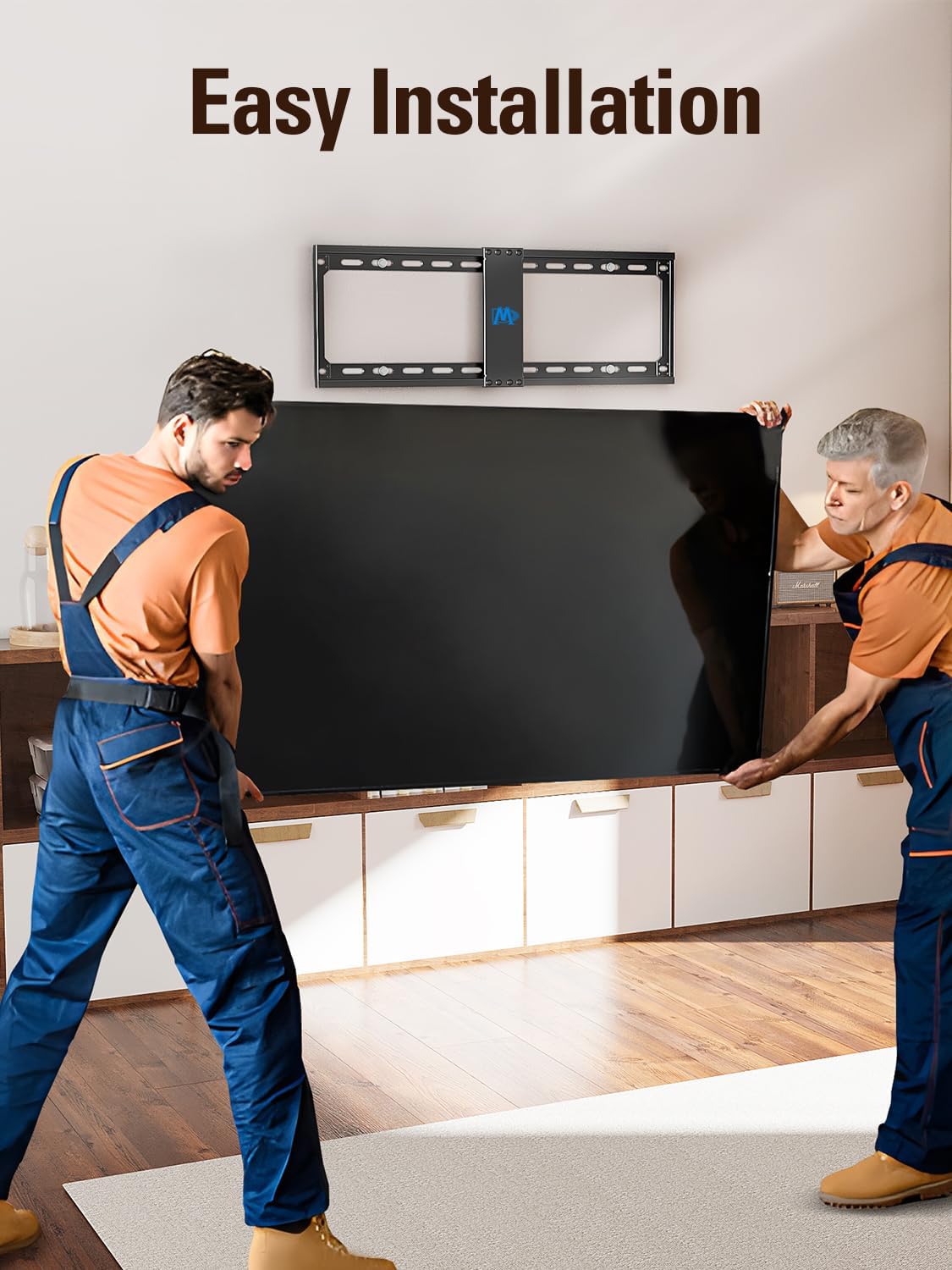 Mounting Dream TV Mount Fixed for Most 42-84 Inch Flat Screen TVs, UL Listed TV Wall Mount Bracket up to VESA 600 x 400mm and 132 lbs - Fits 16"/18"/24" Studs - Low Profile and Space Saving MD2163-K