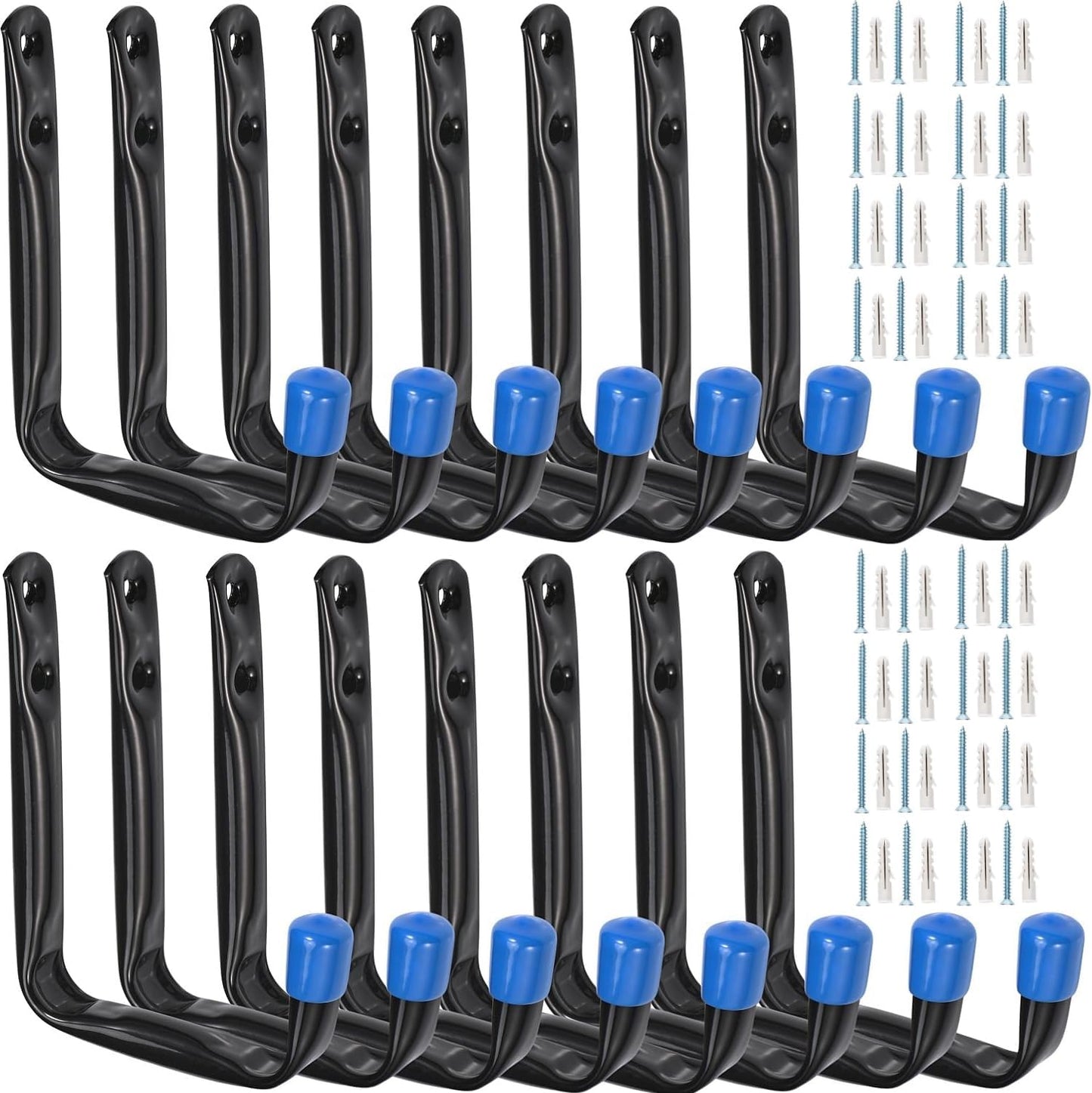 Garage Storage Hooks, 16 Pcs Heavy Duty Wall Mount J Utility Hangers for Tools, Cable, Extension Cord (‎19G-3.3inch16)