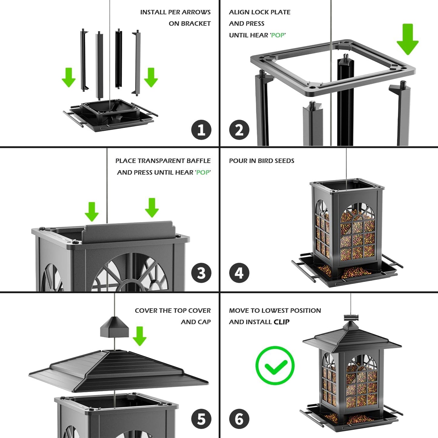 Birdream 2 Pack Bird Feeders for Outdoor Hanging, Assembly Required, 1