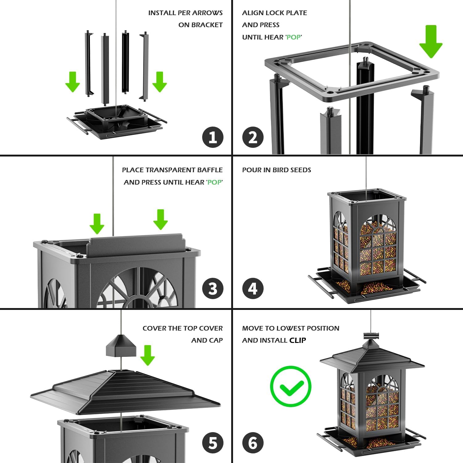 Birdream 2 Pack Bird Feeders for Outdoor Hanging, Assembly Required, 1