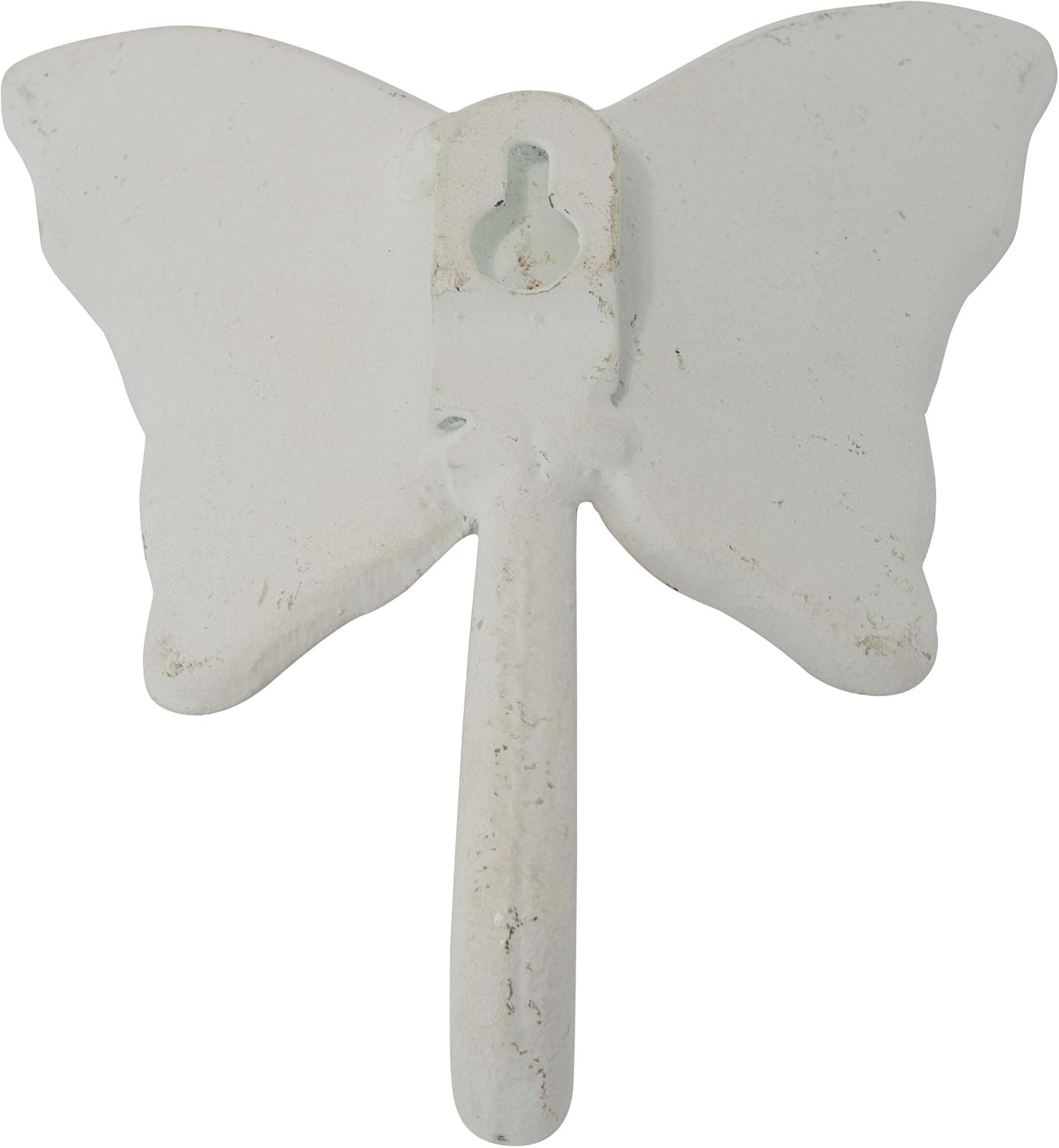 Foreside Home & Garden Rustic Antique White Metal Butterfly Wall Hook