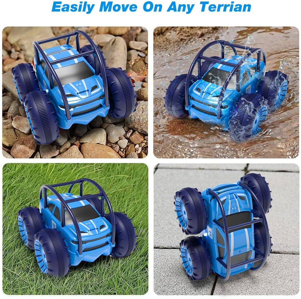 MaxTronic Amphibious Remote Control Car,Rechargeable RC Cars Toy 360° 
