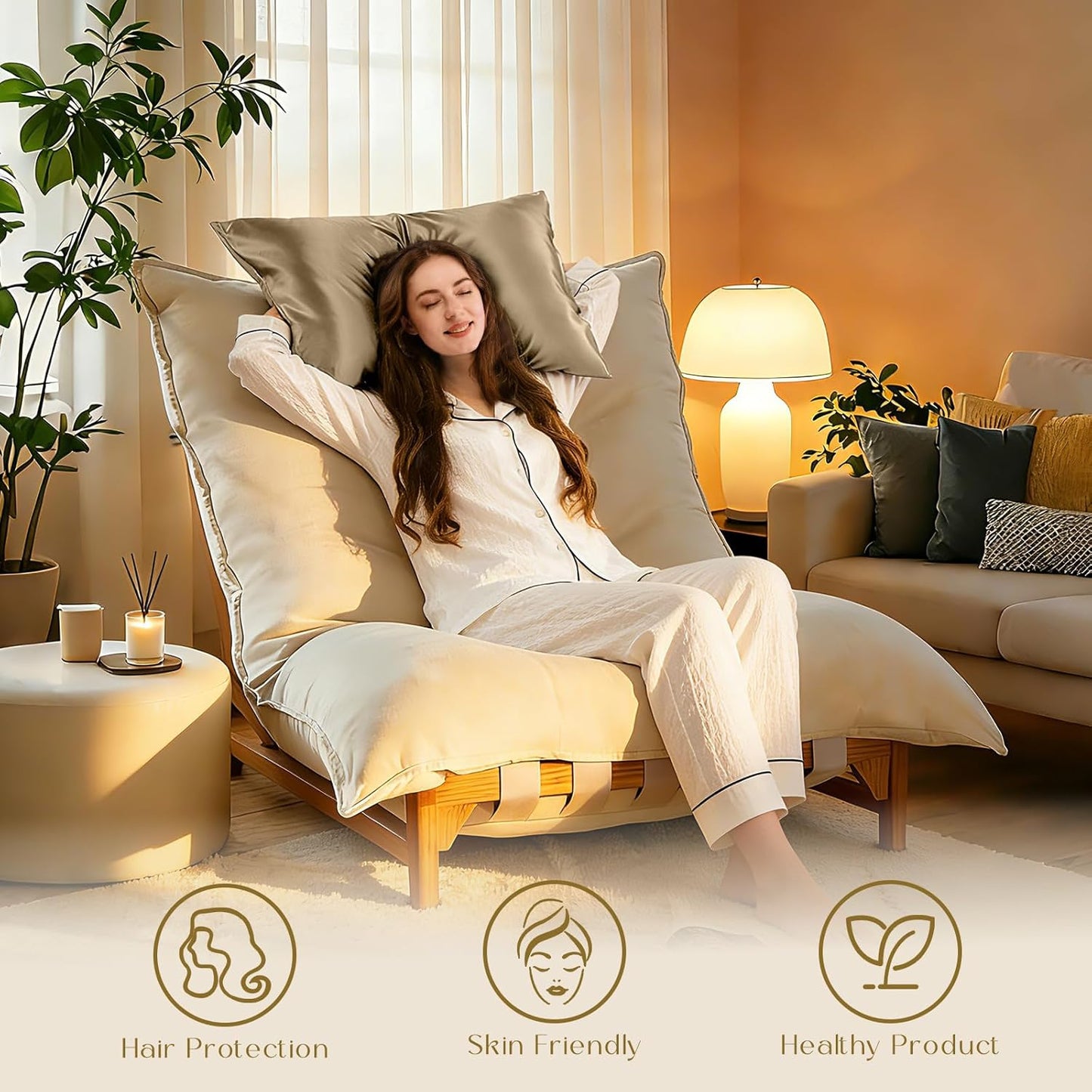 ZIMASILK 100% Pure Mulberry Silk Pillow Cases for Hair and Skin, Soft, Hypoallergenic & Smooth, Both Sides Grade 6A Silk, with Hidden Zipper, Gift for Women Men, 1pc (Queen 20''x30'', Taupe)