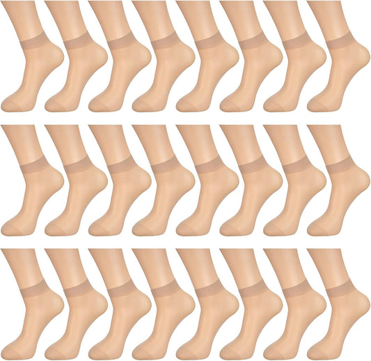 Bencailor 24 Pairs Women's Sheer Ankle Socks Thin Nylon Socks for Wome