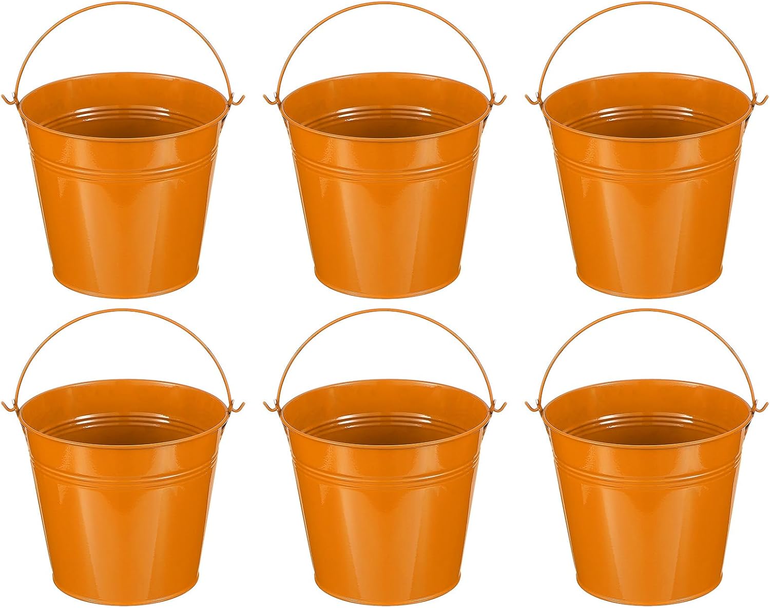 PATIKIL 6"x5" Small Metal Buckets with Handle, 6 Pcs Mini Bucket Easte