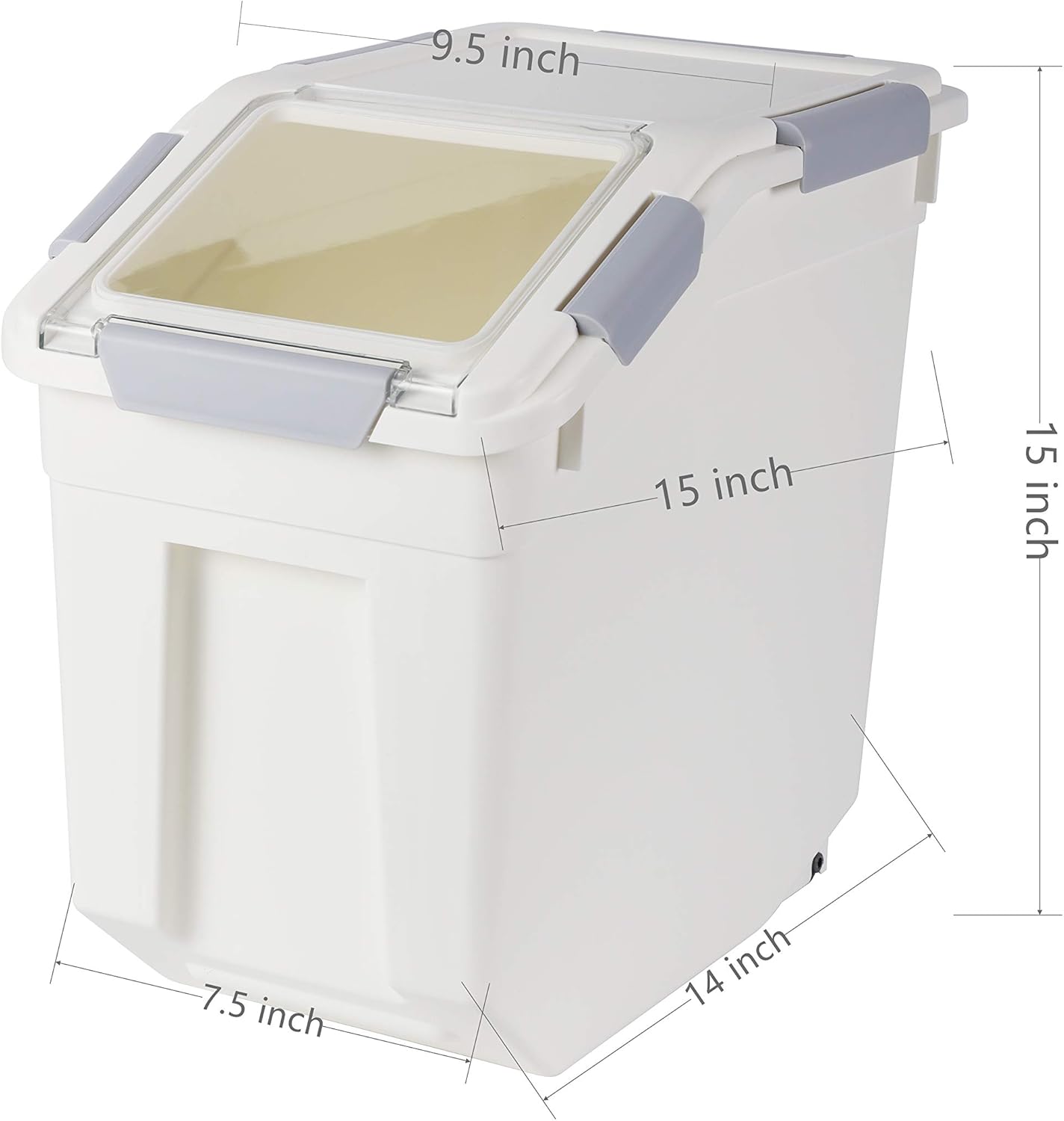 EonTone [2-Pack] 30 lbs Rice Storage Container, 15L Airtight Food Bin 