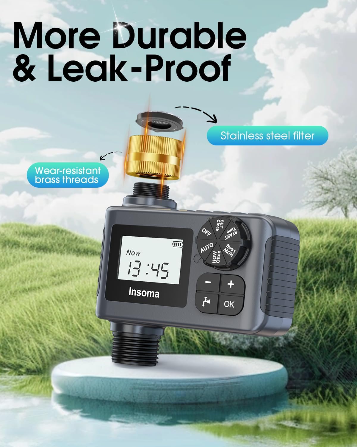 Water Timer for Outdoor Garden Hose, Hose Timer with Rain Delay/Manual