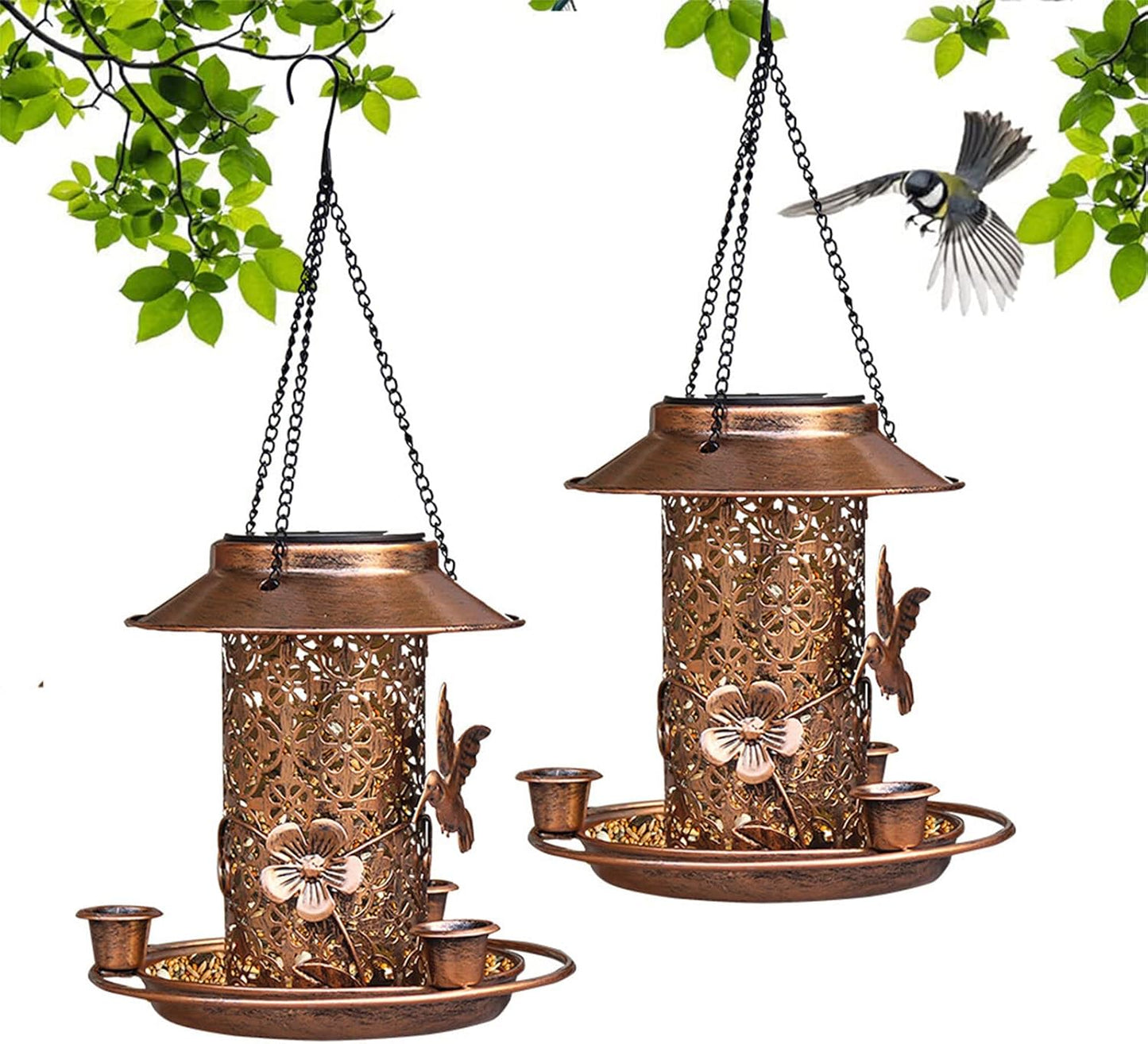 Iron Bird Feeders Hummingbirds Feeders Hummingbirds Water Bottle Solar Bird Feeders Outdoors Hangings Squirrels Proof