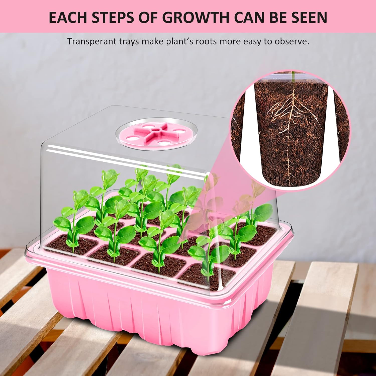 YAUNGEL Seed Starting Trays, 10 Pack 120 Cells Thicken Seed Starter Tr