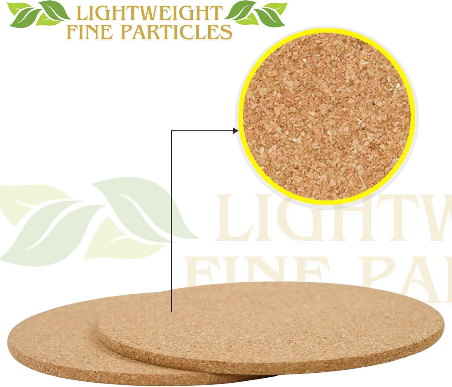 Round Cork Pads Non-Slip Oven Trivet – Heat Resistant Cork Holder for Countertops, Glass Stovetops & Tables, Ideal for Hot Dishes, Pots, Pans, Planters, and Drink Coasters – 2 Pack, 7" Round Each