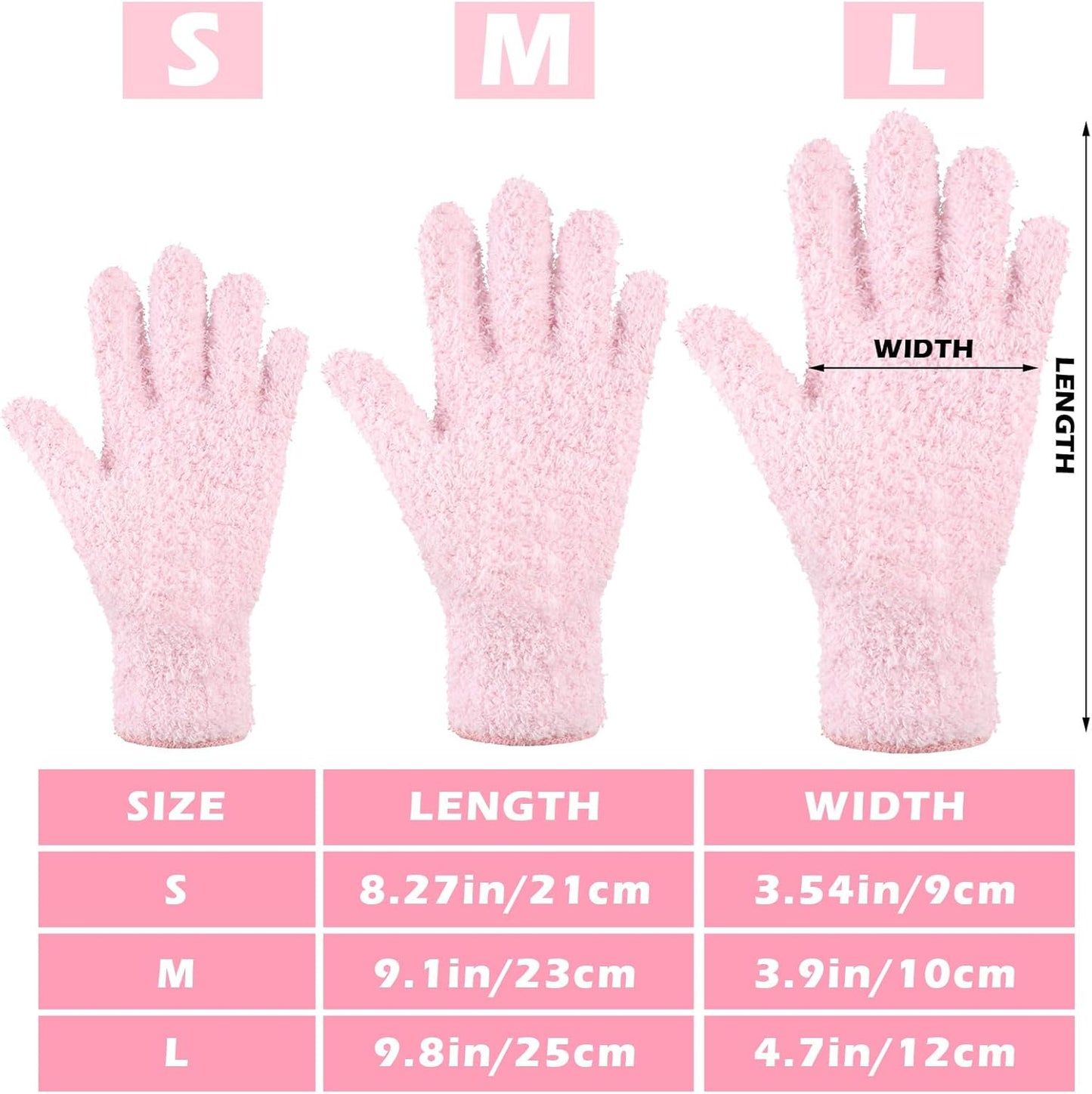 Patelai 3 Pairs Microfiber Plant Dusting Gloves Leaf Cleaning Gloves for Indoor Plants, Blinds, Furniture, House(Green Yellow, Blue, Pink,Medium)