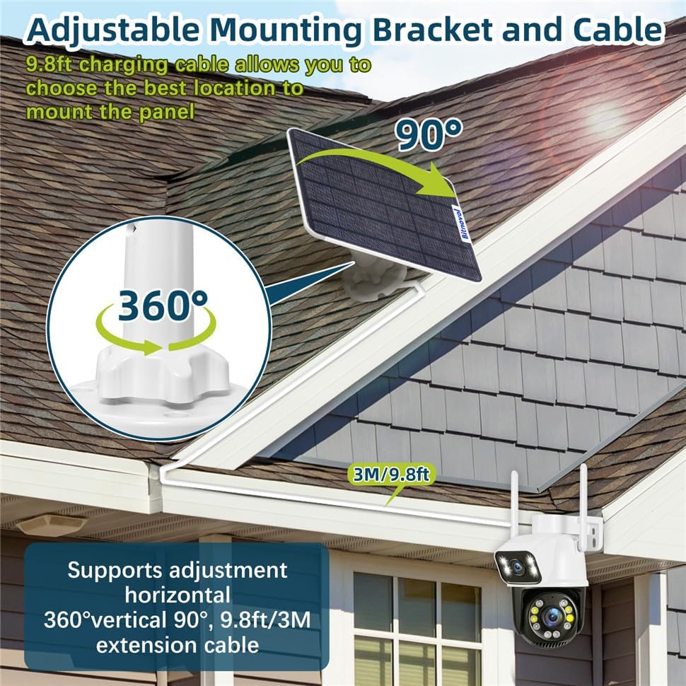 8W Solar Panel for Bird Feeder Camera - USB C Solar Panels Charger Com