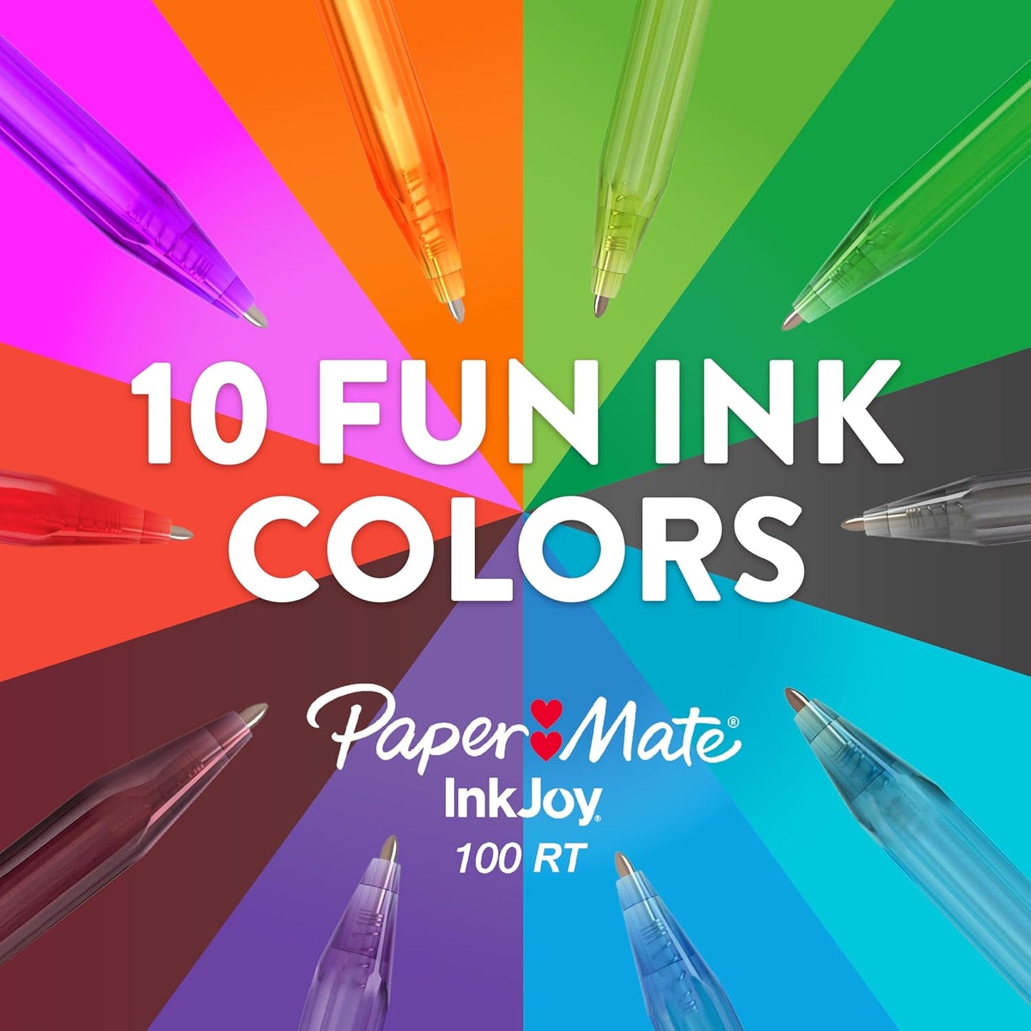 Paper Mate InkJoy 100RT Retractable Ballpoint Pens, Medium Point (1.0m