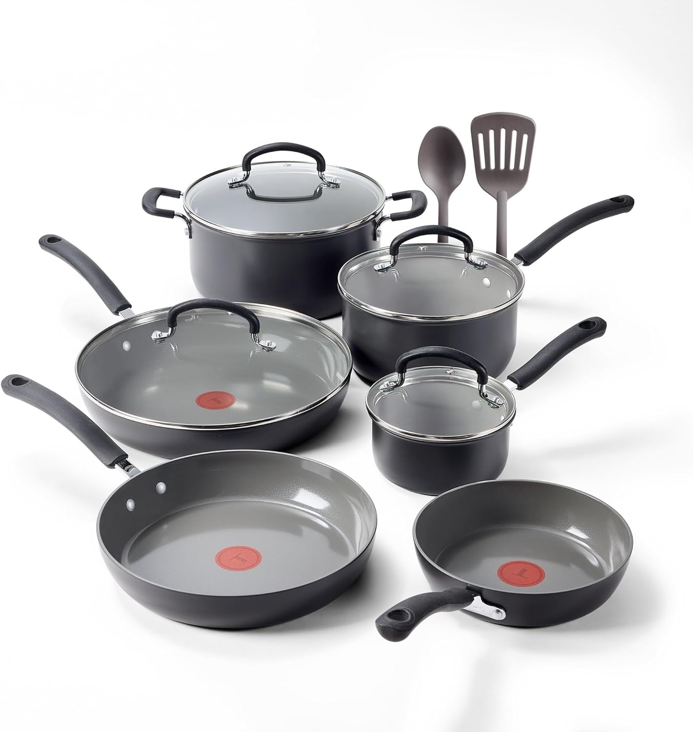 T-Fal Ultimate Hard Anodized 12-Piece Ceramic Nonstick Cookware Set, O