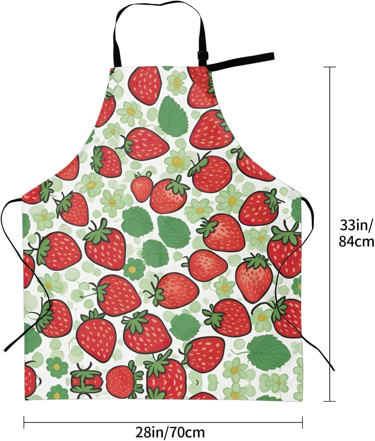 Strawberry pattern print Waterproof chef's apron with pocket apron for