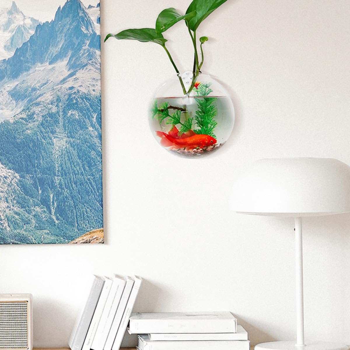 Hanging Wall Planter Glass Vase Set, 4pcs 10cm Hydroponic Terrarium Gl