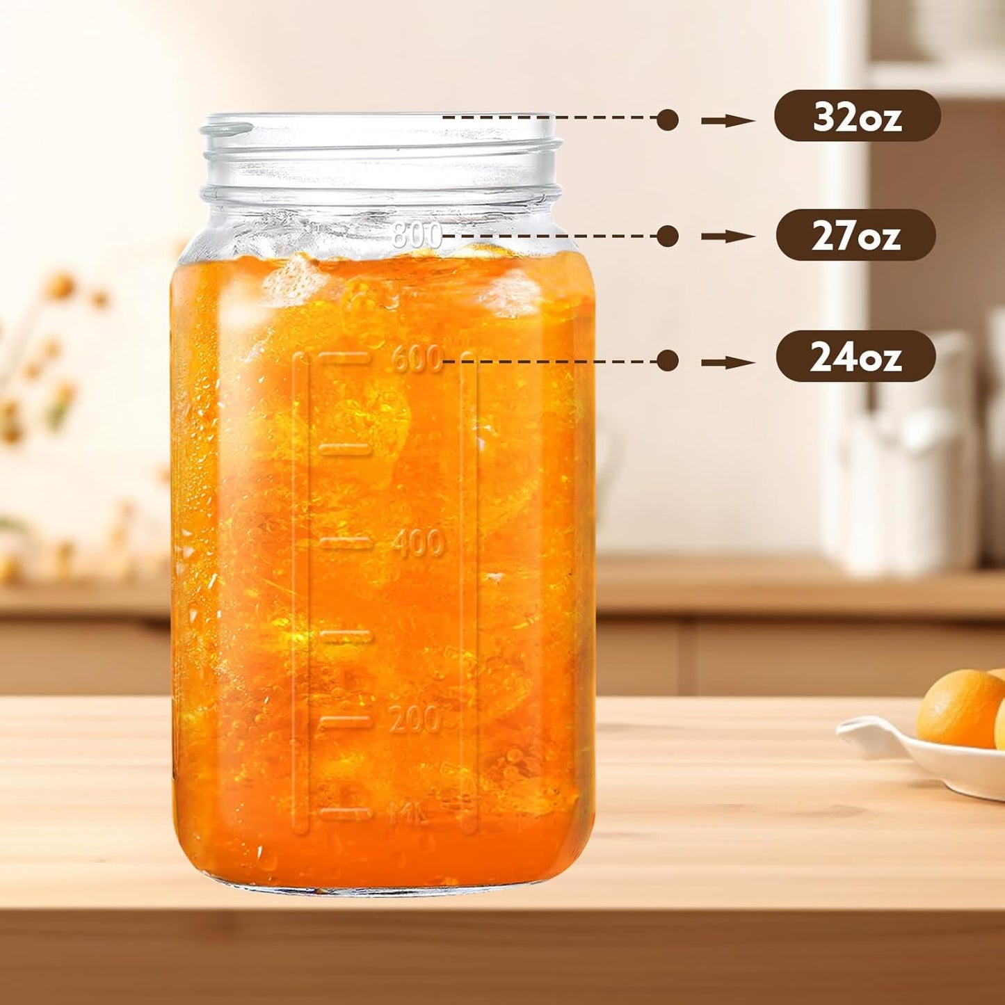 Breast Milk Pitcher, 32 OZ Mason Jar Pitcher with Lid Double Leak Proof,1 Quart Breastmilk Storage Containers for Fridge, Glass Jug for Sun Tea, Juice, Cold Brew Coffee