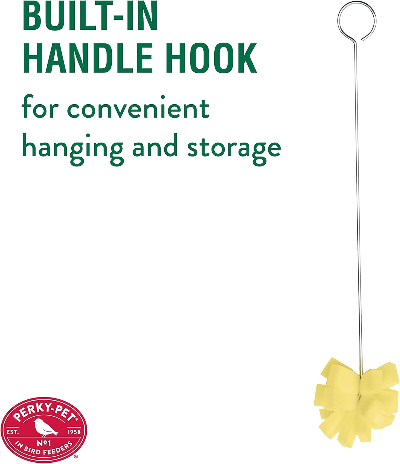 Perky-Pet Bird Feeder Foam Cleaning Mop - 23T - Easily Clean Bird Feeders - No Scratch Foam Mop - Easy to Use, Easy to Store