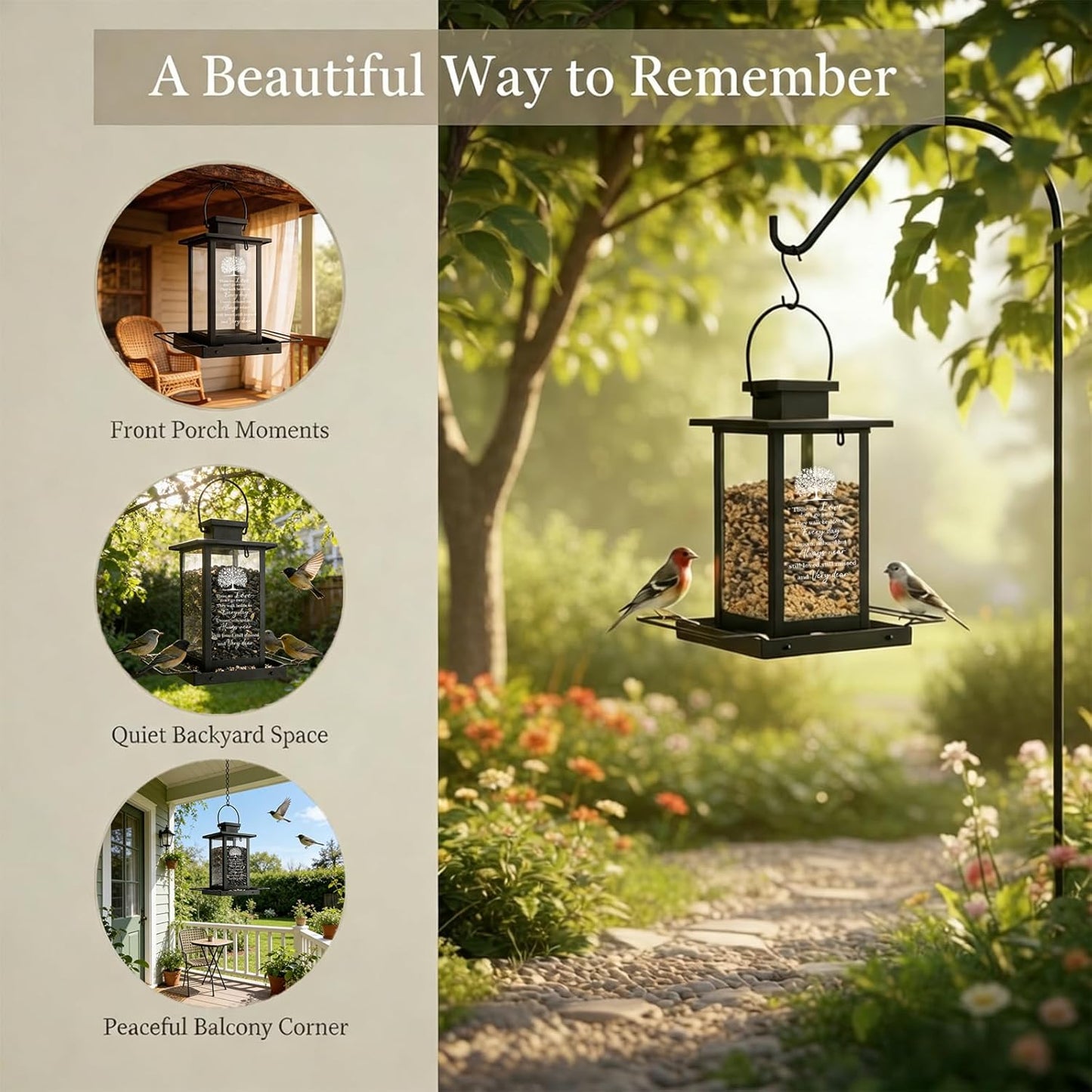Sympathy Memorial Bird Feeders for Outdoors, Grieving Gifts for Loss of Loved One, Remembrance Condolences Bereavement Funeral Gift Idea, Grief Home Decor Keepsake Garden Outside
