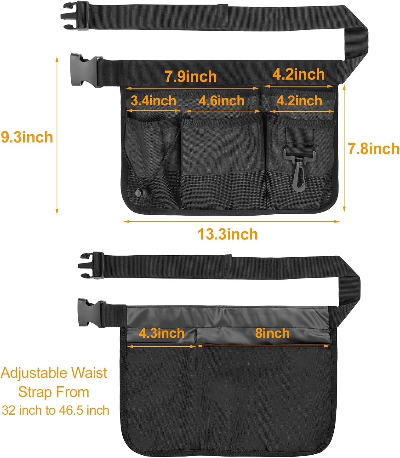 Gardening Tool Waist Bag Belt Heavy Duty Oxford Tool Apron with 7 Pock