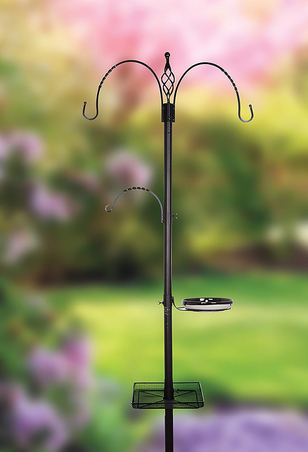 Gardman BA08015 Bird Feeding Station 2 Hook Square Tray, Matte Black