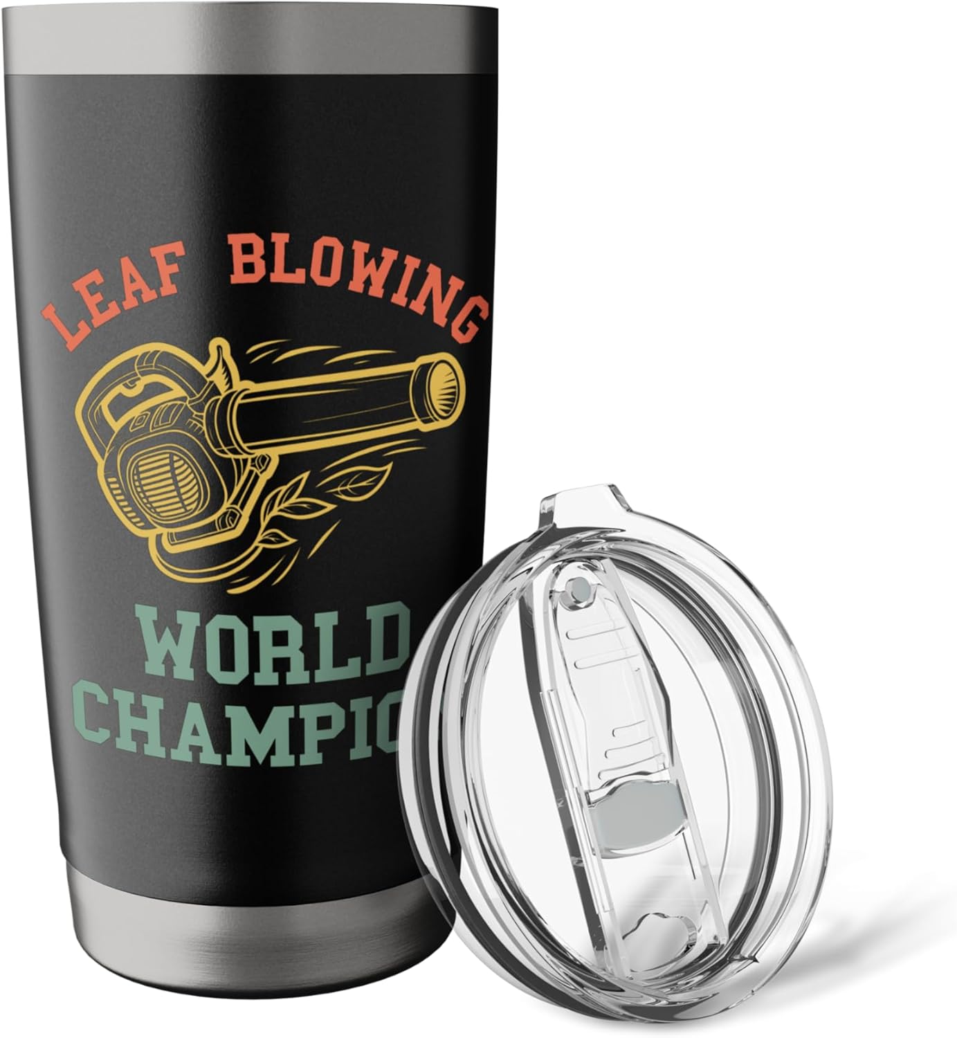 Leaf Blowing Mens Funny Landscaper Gas Leaf Blower Lawn Care Stainless Steel Insulated Tumbler