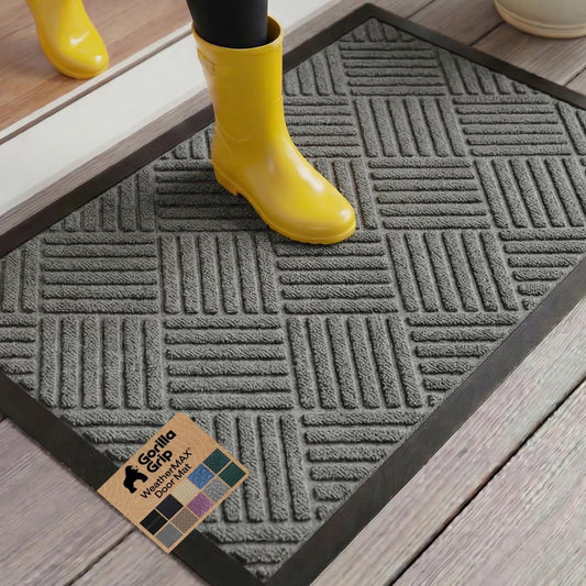 GORILLA GRIP 100% Waterproof All-Season WeatherMAX Doormat US Designed