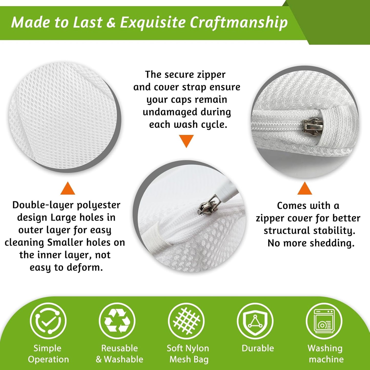 Eiito Hat Washer Cage Hats Cleaner, Hat Washer for baseball caps for Washing Machine or Dishwasher, Ball Cap Washer Frame for Flat & Curved Hats.2-Pack White