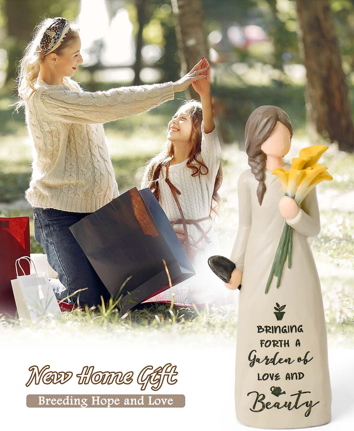 Gardening Gifts for Women, Garden Gifts for Mom, Sisters, Friends, Calla Lily Gift for Gardeners, New Home Gift Ideas, Unique Sculpted Hand-Painted Figurine