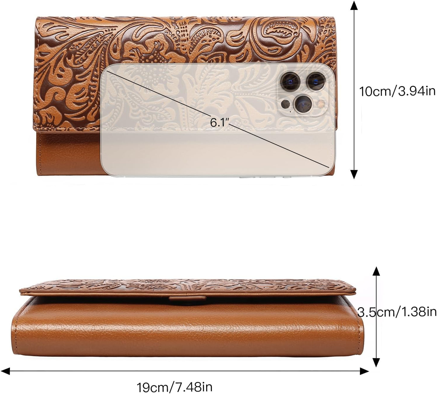 GOIACII Women's Wallet Wristlet RFID Blocking Ladies Clucth Purse Larg