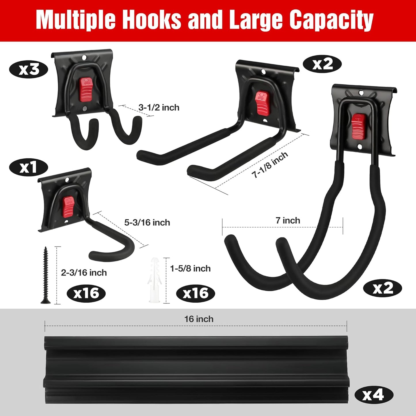 WORKPRO Garage Tool Organizer Wall Mount, Garage Organization Garden T