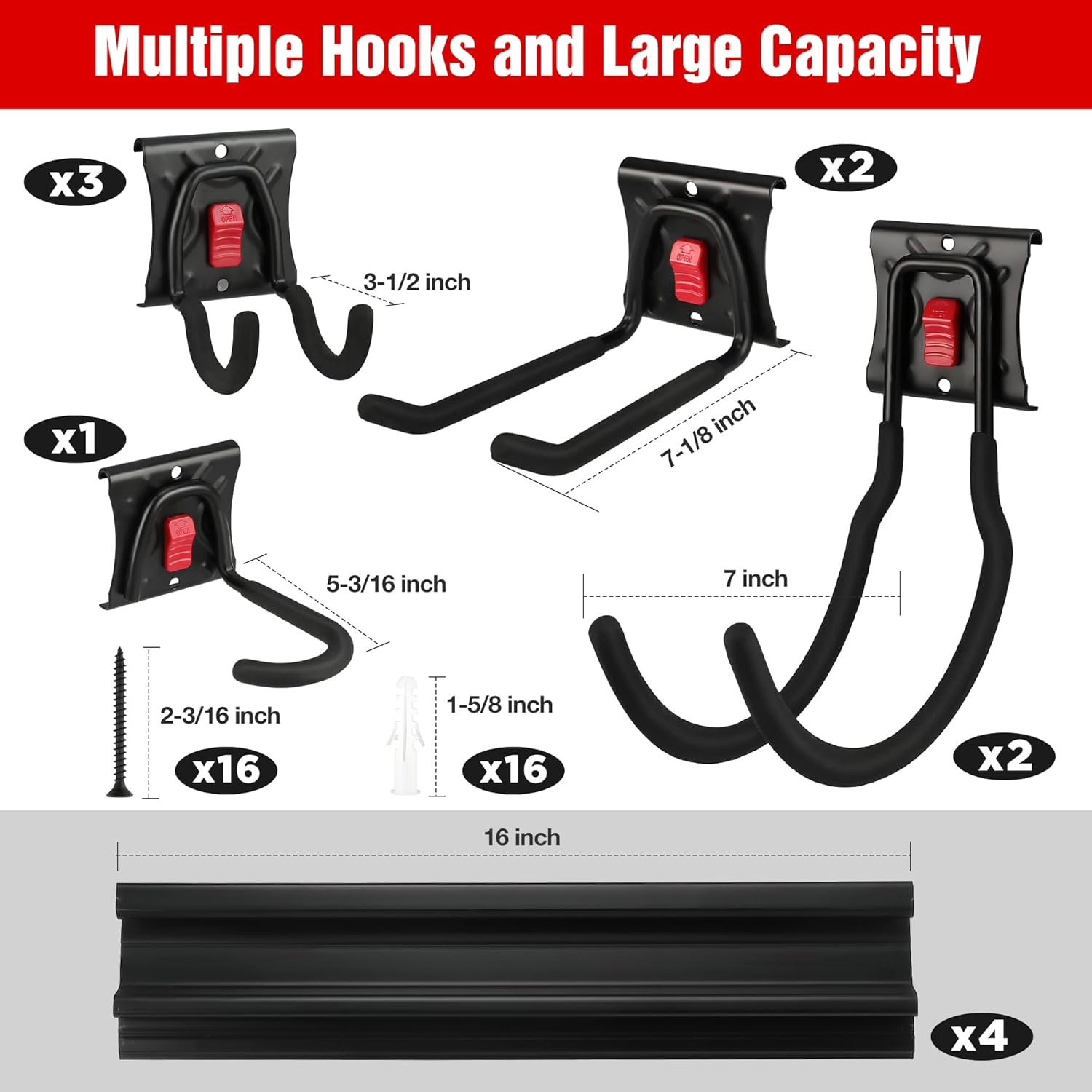 WORKPRO Garage Tool Organizer Wall Mount, Garage Organization Garden T