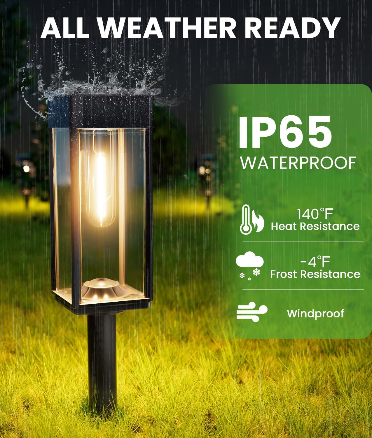 Bright Solar Pathway Lights Outdoor Waterproof IP65, 8 Pack Auto On/Of