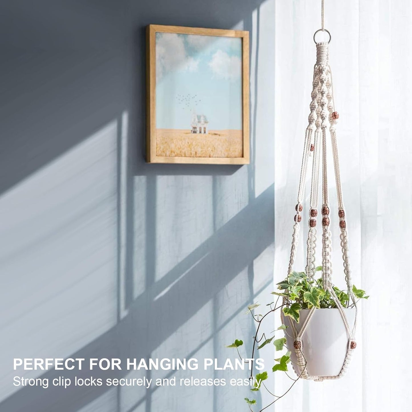 6 Pack S Hooks for Hanging, 3.5 inch Safety Buckle Design Heavy Duty Metal Black S Hooks for Hanging Plants, Pots, Pans, Cups, Clothes, Towels, Bags in Kitchen, Bathroom, Closet, Garden
