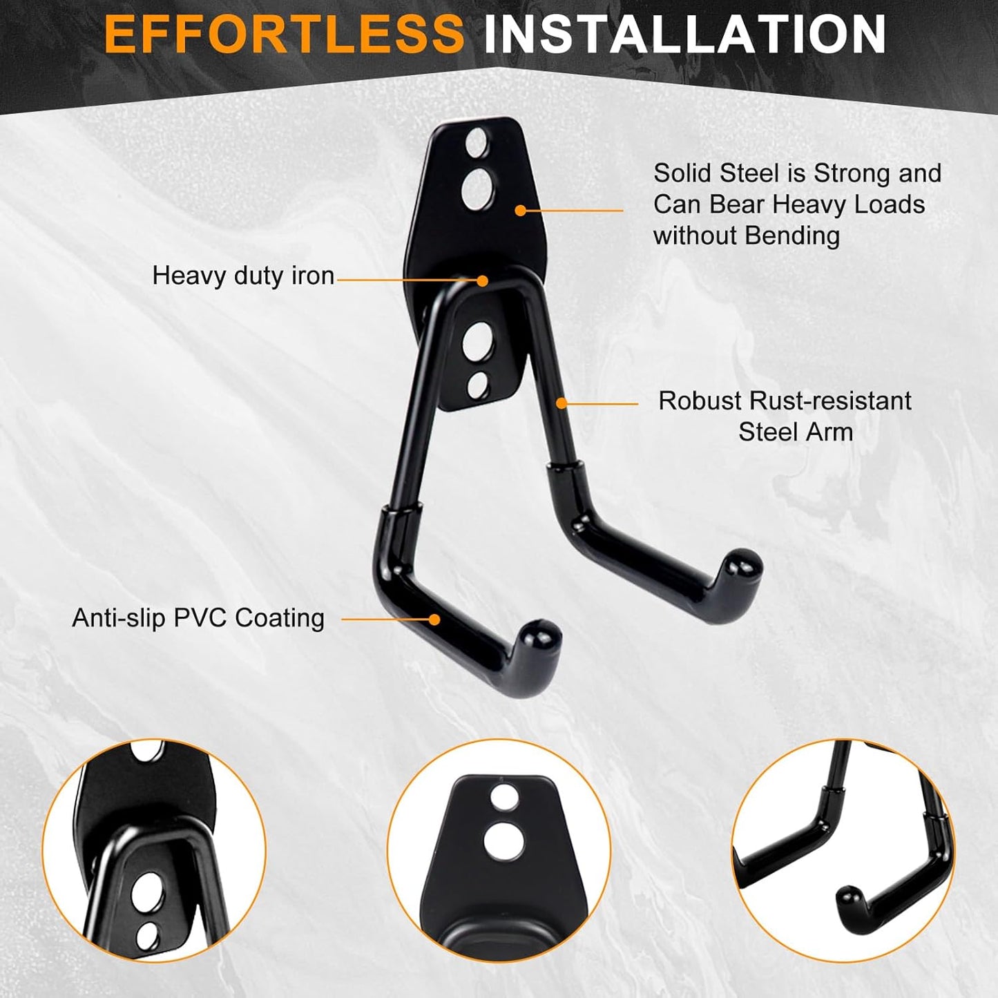 NEO-TEC Garage Hook,Heavy Duty Garage Tool Holder Hooks, 12 Pack Wall-Mounted Utility Storage Hooks for Hanging Bicycles, Ladders, Garden Tools,12 Pack